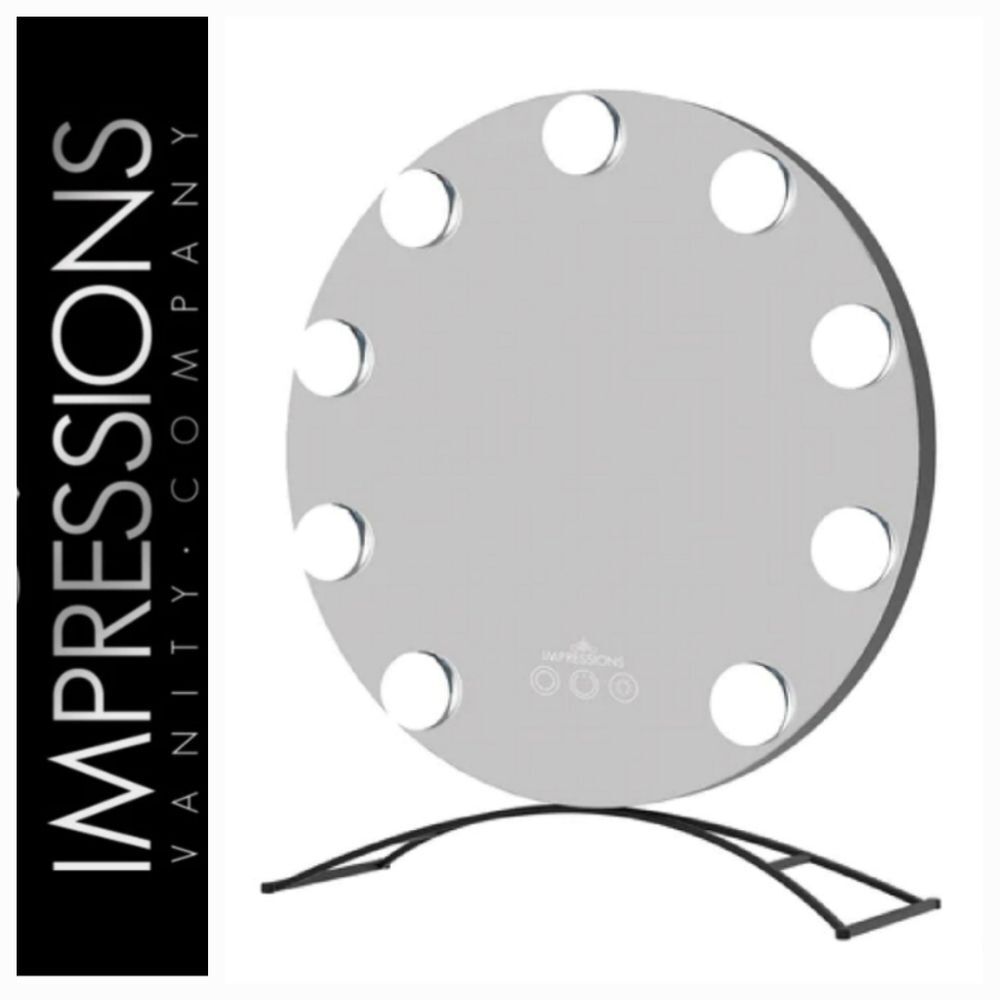 Impressions Hollywood Round XL Tri-Tone LED Makeup Mirror- White